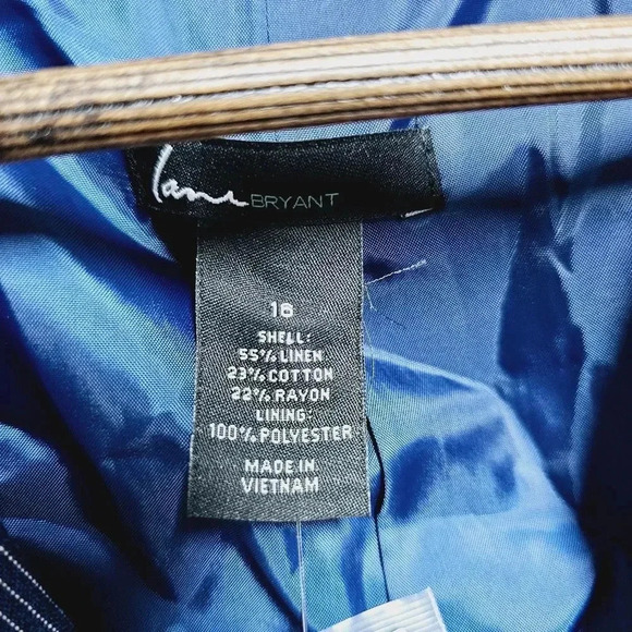Lane Bryant NWT 16 navy striped career blazer - Picture 4 of 11